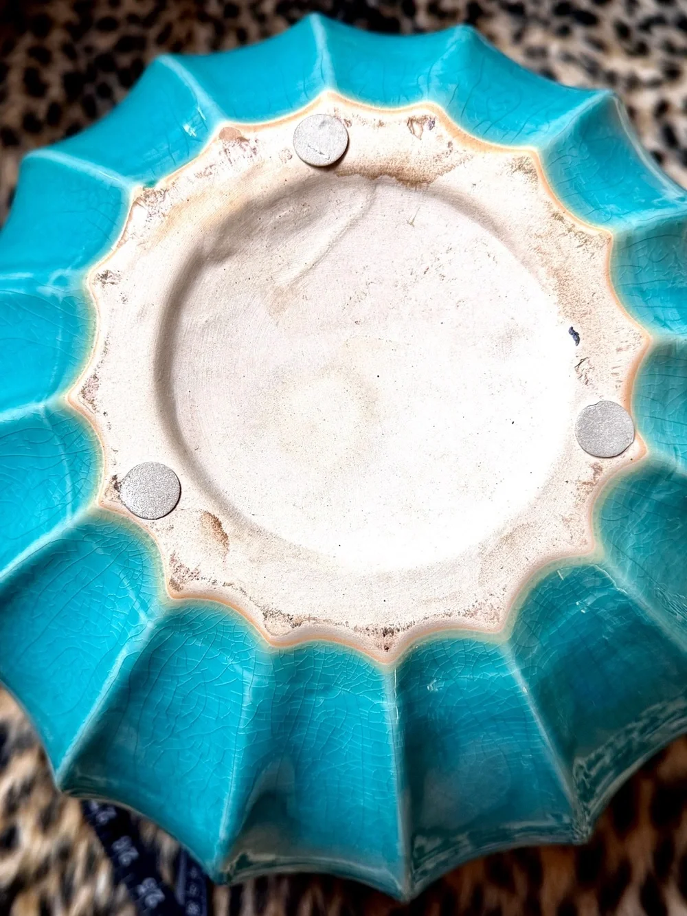 ♥️ Vintage LARGE Teal Ribbed Ceramic genie 🧞‍♂️Vase